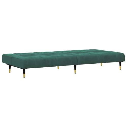 2-dijelni set sofa tamnozeleni baršunasti - Tamnozelena Bez naslona za ruke Cijena