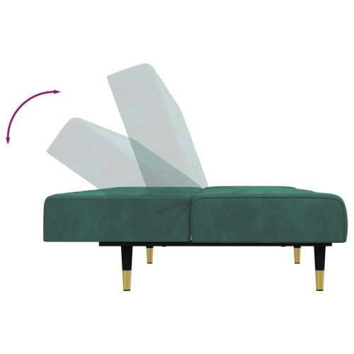 2-dijelni set sofa tamnozeleni baršunasti - Tamnozelena Bez naslona za ruke Cijena