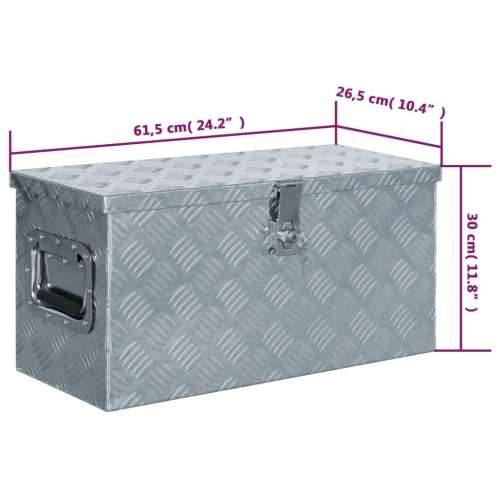 Aluminijska kutija 61,5 x 26,5 x 30 cm srebrna Cijena