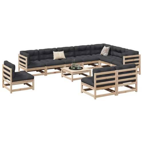 11-dijelna set vrtnih sofa od masivne borovine - Prirodna boja bora 1 Cijena