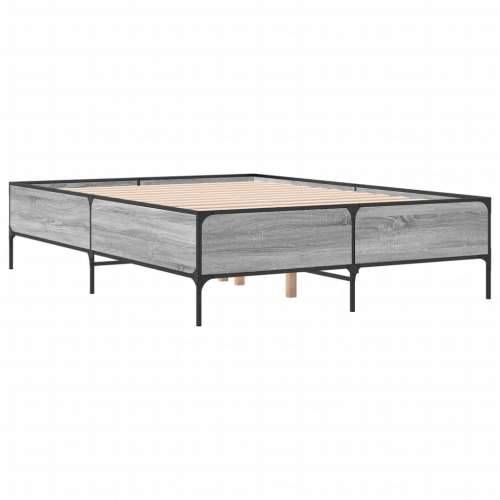 Okvir kreveta boja hrasta 135x190cm konstruirano drvo i metal Sivi hrast sonoma 135 x 190 cm 44 cm Cijena