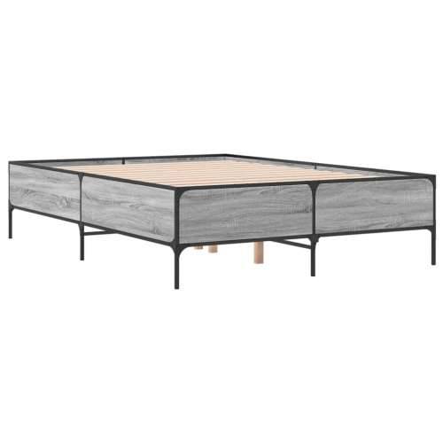 Okvir kreveta boja hrasta 135x190cm konstruirano drvo i metal Sivi hrast sonoma 135 x 190 cm 44 cm Cijena