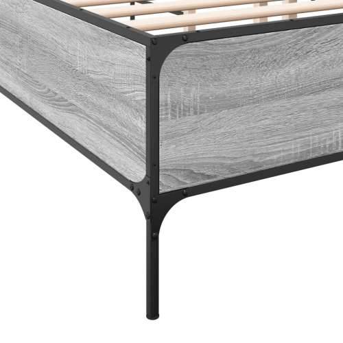 Okvir kreveta boja hrasta 135x190cm konstruirano drvo i metal Sivi hrast sonoma 135 x 190 cm 44 cm Cijena