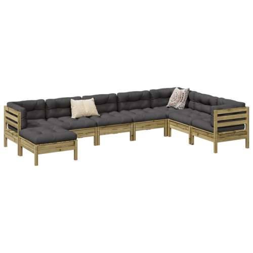 Vrtna garnitura - 8-dijelni set vrtnih sofa s jastucima od impregnirane borovine - Prirodno impregnirano 1 Cijena