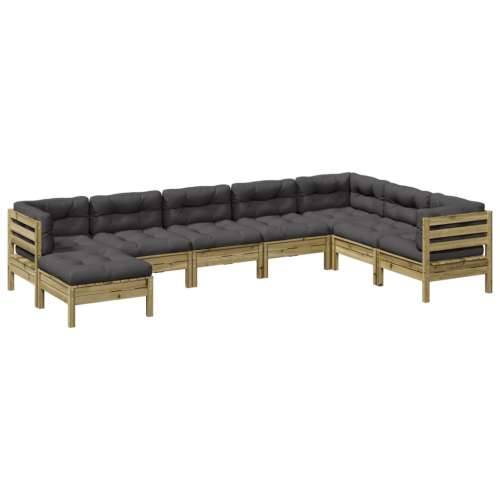 Vrtna garnitura - 8-dijelni set vrtnih sofa s jastucima od impregnirane borovine - Prirodno impregnirano 1 Cijena