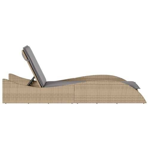 Ležaljka za sunčanje s jastukom bež 60x205x73 cm poliratan - bež i siva 60 x 205 x 73 cm 1 Cijena