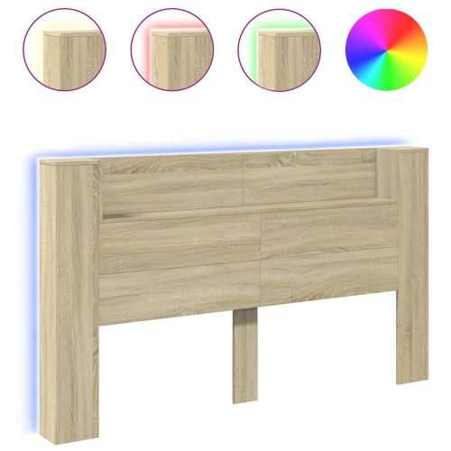 Ormarić za uzglavlje LED boja hrasta sonome 180x16,5x103,5 cm - sonoma hrast 180 x 16.5 x 103.5 cm 1 Cijena