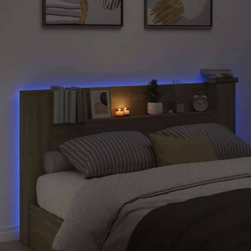 Ormarić za uzglavlje LED boja hrasta sonome 180x16,5x103,5 cm - sonoma hrast 180 x 16.5 x 103.5 cm 1 Cijena