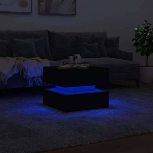 Stolić za kavu s LED svjetlima crni 50 x 50 x 40 cm - Crna 1 50 cm Cijena
