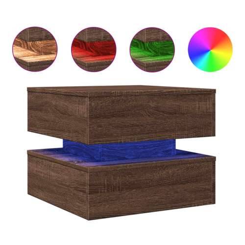 Ormarić za uzglavlje LED boja smeđeg hrasta 50x50x40 cm - Smeđi hrast 1 50 cm Cijena