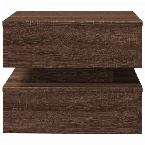 Ormarić za uzglavlje LED boja smeđeg hrasta 50x50x40 cm - Smeđi hrast 1 50 cm Cijena