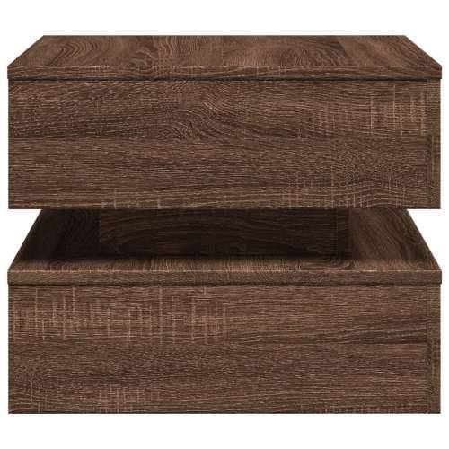 Ormarić za uzglavlje LED boja smeđeg hrasta 50x50x40 cm - Smeđi hrast 1 50 cm Cijena