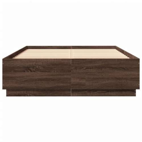 Okvir kreveta smeđa boja hrasta 120x200 cm konstruirano drvo - Smeđi hrast 120 x 200 cm Cijena