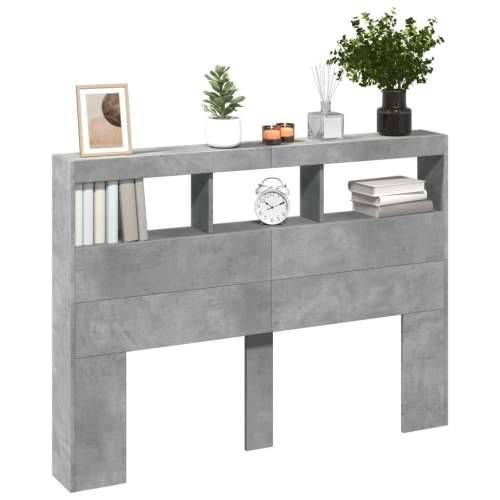 Ormarić za uzglavlje LED svjetlima boja betona 140x17x102 cm - Beton siva 140 x 17 x 102 cm 1 Cijena