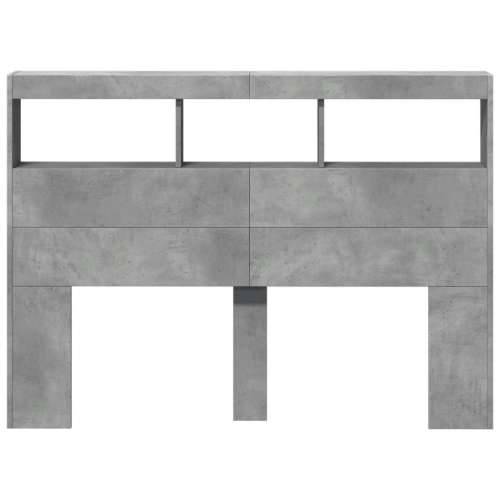 Ormarić za uzglavlje LED svjetlima boja betona 140x17x102 cm - Beton siva 140 x 17 x 102 cm 1 Cijena