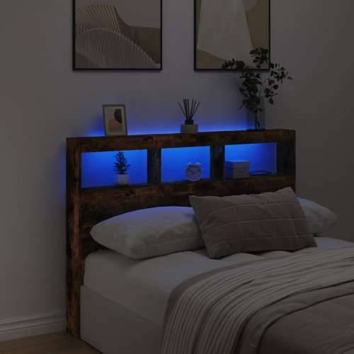 Ormarić za uzglavlje LED boja dimljenog hrasta 140x17x102 cm - Dimljeni hrast 140 x 17 x 102 cm 1 Cijena