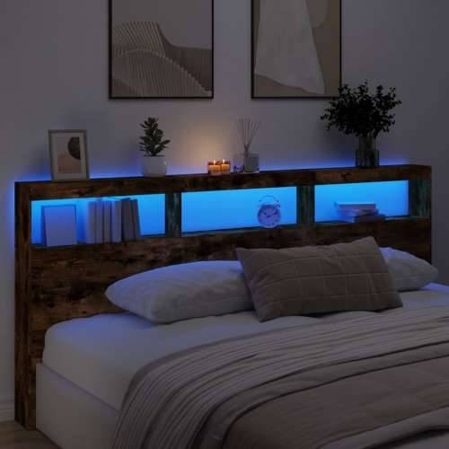 Ormarić za uzglavlje LED boja dimljenog hrasta 220x17x102 cm - Dimljeni hrast 220 x 17 x 102 cm 1 Cijena