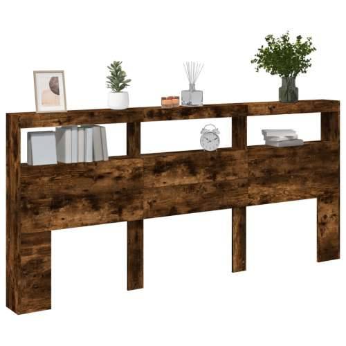 Ormarić za uzglavlje LED boja dimljenog hrasta 220x17x102 cm - Dimljeni hrast 220 x 17 x 102 cm 1 Cijena