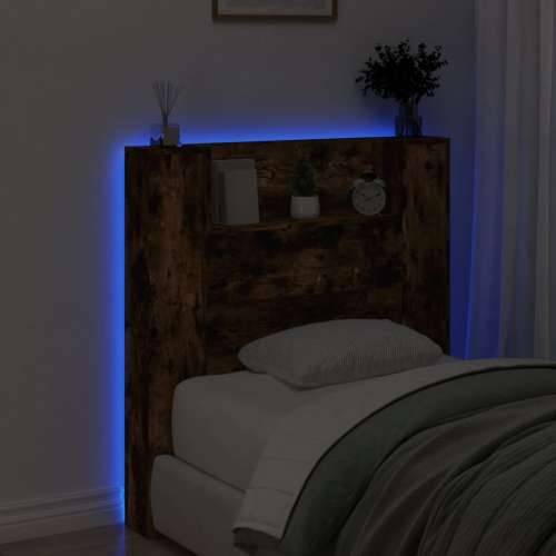 Ormarić za uzglavlje LED boja dimljenog hrasta 100x16,5x103,5cm - Dimljeni hrast 100 x 16.5 x 103.5 cm 1 Cijena