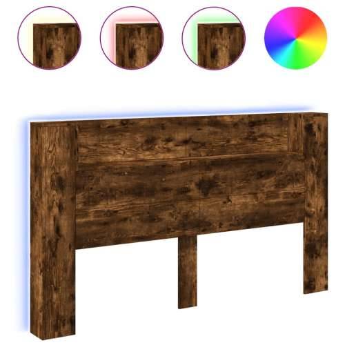 Ormarić za uzglavlje LED boja dimljenog hrasta 180x16,5x103,5cm - Dimljeni hrast 180 x 16.5 x 103.5 cm 1 Cijena