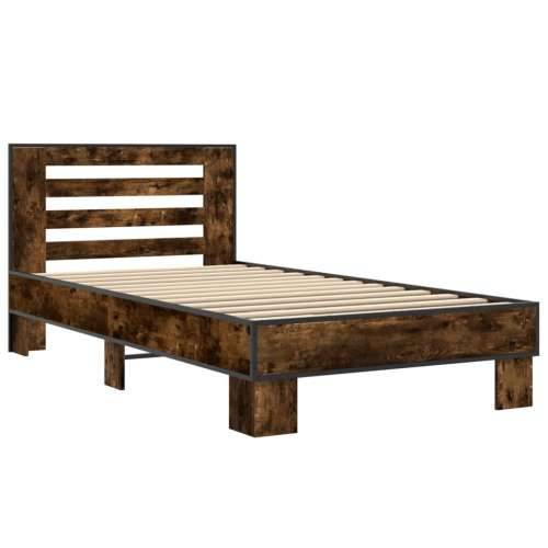 Okvir za krevet boja hrasta 120x200cm konstruirano drvo i metal - Dimljeni hrast 100 x 200 cm Cijena