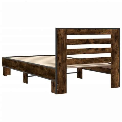 Okvir za krevet boja hrasta 120x200cm konstruirano drvo i metal - Dimljeni hrast 100 x 200 cm Cijena
