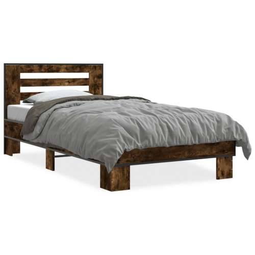 Okvir za krevet boja hrasta 90x200 cm konstruirano drvo i metal - Dimljeni hrast 90 x 200 cm Cijena
