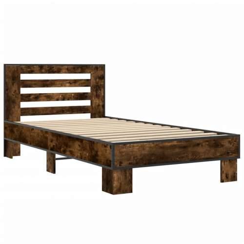 Okvir za krevet boja hrasta 90x200 cm konstruirano drvo i metal - Dimljeni hrast 90 x 200 cm Cijena