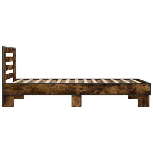 Okvir za krevet boja hrasta 90x200 cm konstruirano drvo i metal - Dimljeni hrast 90 x 200 cm Cijena