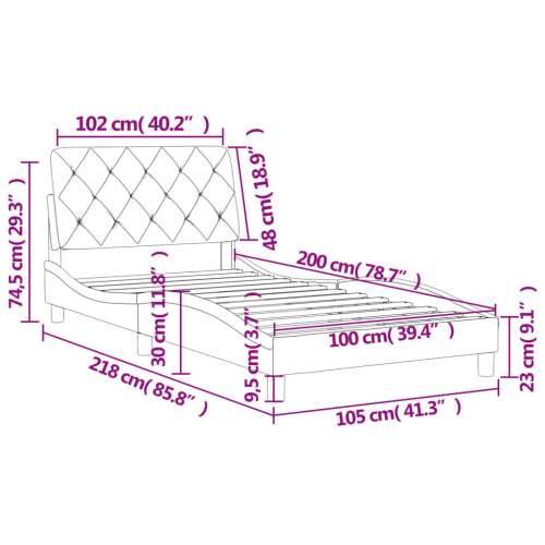 Okvir za krevet bez madraca crni 100x200 cm baršunasti - Crna 100 x 200 cm Cijena