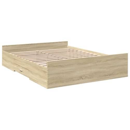 Okvir za krevet s ladicama boja hrasta 140x200 cm drveni - sonoma hrast 140 x 200 cm Cijena