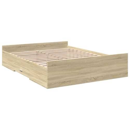 Okvir za krevet s ladicama boja hrasta 140x200 cm drveni - sonoma hrast 140 x 200 cm Cijena