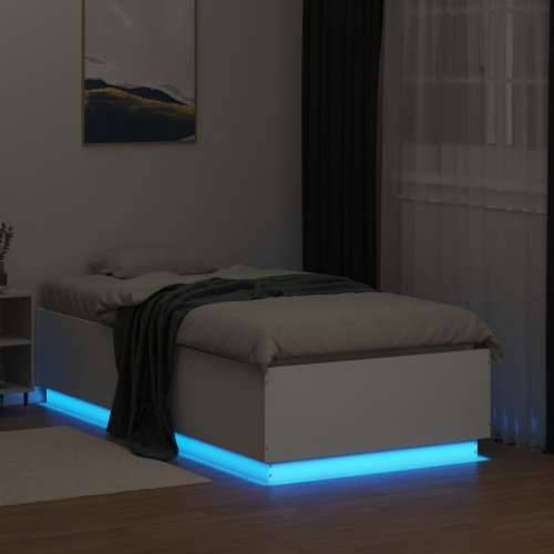 Okvir za krevet s LED svjetlima 90x190 cm konstruirano drvo - Bijela 75 x 190 cm Cijena