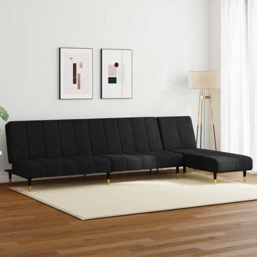 2-dijelni set sofa crni baršunasti Cijena