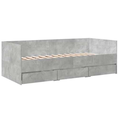 Dnevni krevet s ladicama bez madraca siva boja betona 90x200 cm - Beton siva 90 x 200 cm Cijena
