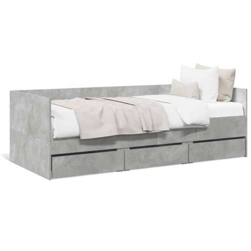 Dnevni krevet s ladicama bez madraca siva boja betona 90x200 cm - Beton siva 90 x 200 cm Cijena