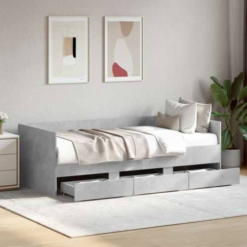 Dnevni krevet s ladicama bez madraca siva boja betona 90x200 cm - Beton siva 90 x 200 cm Cijena