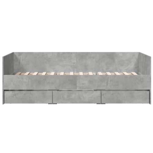 Dnevni krevet s ladicama bez madraca siva boja betona 90x200 cm - Beton siva 90 x 200 cm Cijena