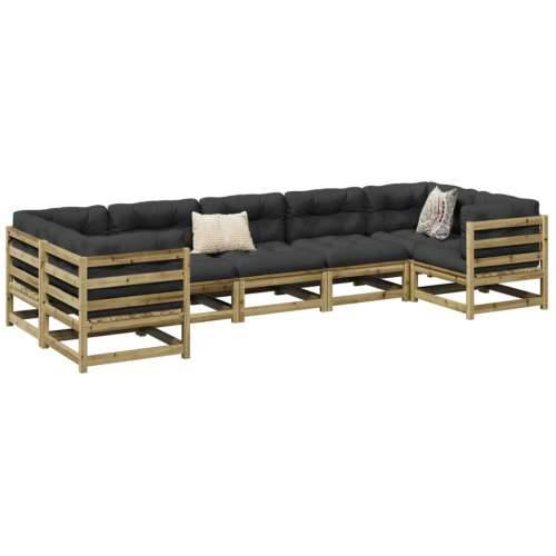 Vrtna garnitura - 7-dijelni set vrtnih sofa od impregnirane borovine s jastucima - Prirodno impregnirano s jastučićem 1 Cijena