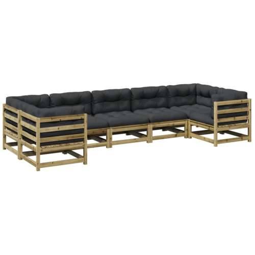 Vrtna garnitura - 7-dijelni set vrtnih sofa od impregnirane borovine s jastucima - Prirodno impregnirano s jastučićem 1 Cijena