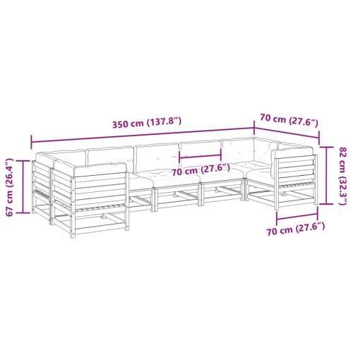 Vrtna garnitura - 7-dijelni set vrtnih sofa od impregnirane borovine s jastucima - Prirodno impregnirano s jastučićem 1 Cijena