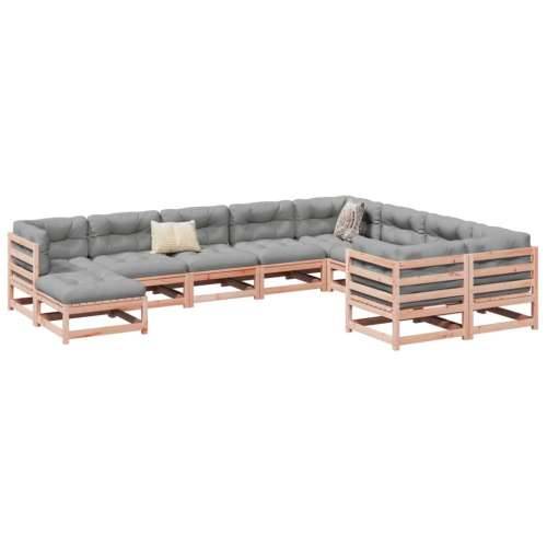 Vrtna garnitura - 10-dijelni set vrtnih sofa s jastucima masivnog drva duglazije - Prirodni douglas s jastučićem 1 Cijena