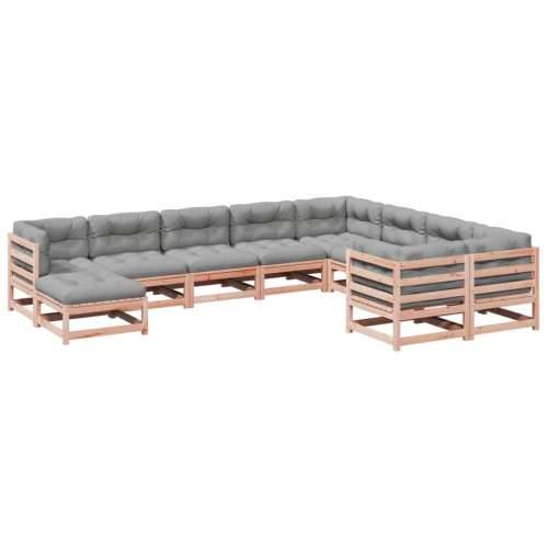 Vrtna garnitura - 10-dijelni set vrtnih sofa s jastucima masivnog drva duglazije - Prirodni douglas s jastučićem 1 Cijena