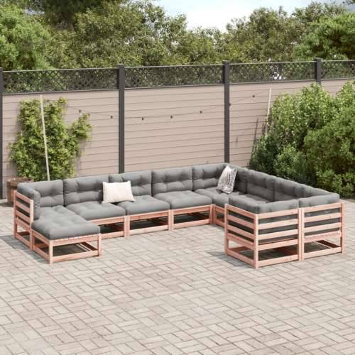 Vrtna garnitura - 10-dijelni set vrtnih sofa s jastucima masivnog drva duglazije - Prirodni douglas s jastučićem 1 Cijena