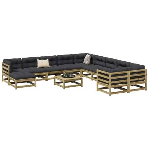 Vrtna garnitura - 12-dijelni set vrtnih sofa od impregnirane borovine - Prirodno impregnirano 1 Cijena