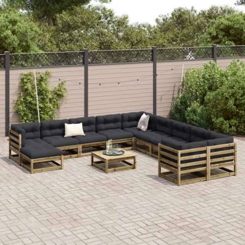 Vrtna garnitura - 12-dijelni set vrtnih sofa od impregnirane borovine - Prirodno impregnirano 1 Cijena