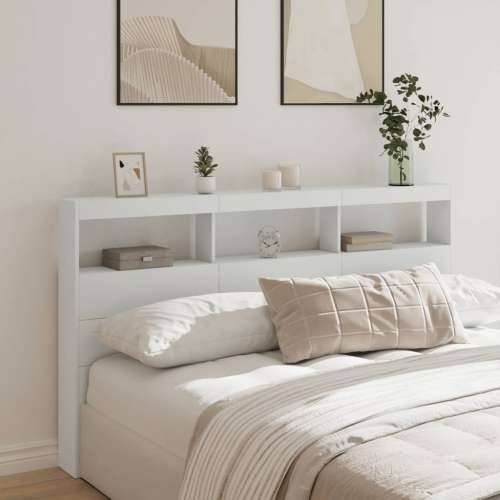 Ormarić za uzglavlje s LED svjetlima bijeli 180 x 17 x 102 cm - Bijela 180 x 17 x 102 cm 1 Cijena