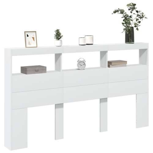 Ormarić za uzglavlje s LED svjetlima bijeli 180 x 17 x 102 cm - Bijela 180 x 17 x 102 cm 1 Cijena