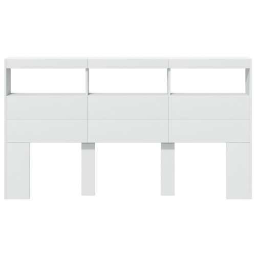 Ormarić za uzglavlje s LED svjetlima bijeli 180 x 17 x 102 cm - Bijela 180 x 17 x 102 cm 1 Cijena
