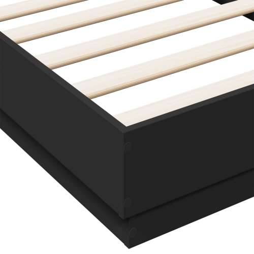 Okvir za krevet crni 75 x 190 cm od konstruiranog drva - Crna 75 x 190 cm Cijena